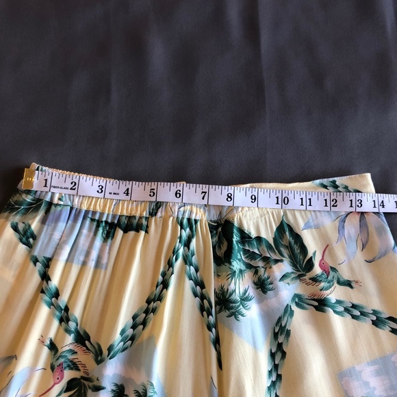 Faith Women's Skirt Full Length Floral With Ruffled Hem Yellow Green Size S - Picture 9 of 16